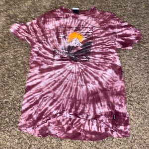 Purple tie dye shirt with the Japanese rising sun